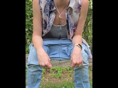 Pulling down my jeans to squat and pee 5/16