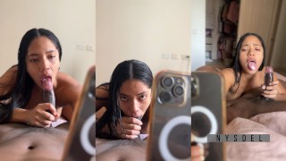 Shoddy Blowjob During Their Amateur Couple Video Call With Her Husband