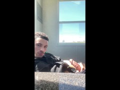 POV: beating my big cock in public!