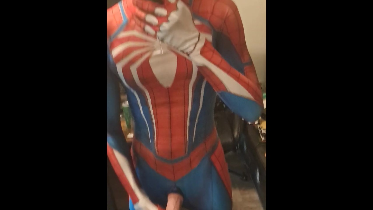 可爱的蜘蛛侠炫耀和射精, image size:1280x720
