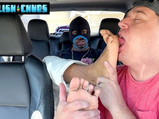 Shy Eddy goes to a Snyft Ride with Matt to get Foot Worship