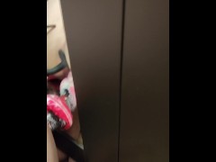 BBW Slut Wears Dog Tail Butt Plug and Fucks Her Pierced Pussy With K9 Dildo