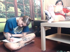 She Doesn't Know Can't Resist Her Barefeet Masturbating Lesbians - Screenshot 6 of 16 - Foot Smelling