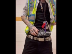 OF guy model keeps his fans happy while he is working his 9-5 job.