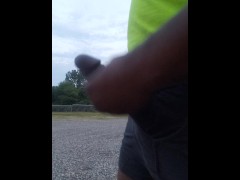 Releasing some stress and enjoying the breeze blowing on my balls