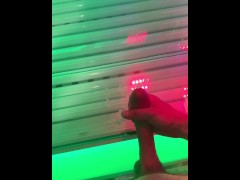 Big cock EXPLODES in sun bed