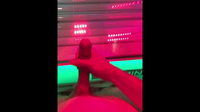 Big cock EXPLODES in sun bed
