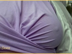 Wifey is braless in this tight pink shirt with her perfect tits flashed