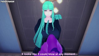 Darkstalkers Морриган Энсланд дает вам хентай футджоб от первого лица