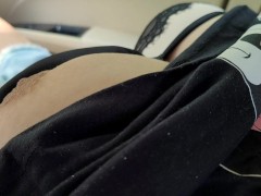 Hot College Girl 18+ in Sexy Bra Teasing My Cock and lets Me Only Touch Her Big Natural Boobs