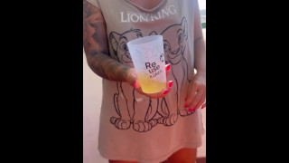 Pissing On the Terrace, I Hope Nobody Discover Me😈