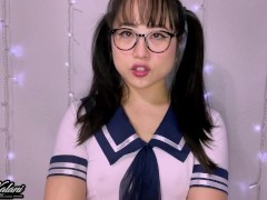 Getting a Handjob under the Desk from a Cute Asian Schoolgirl -ASMR