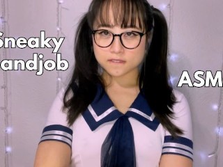 从一个Cute的亚洲女学生那里得到桌子底下的打手枪-ASMR