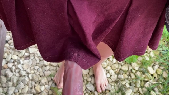 I rub my stepsister’s pussy under her skirt. Vacation at the ranch. first day