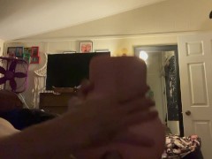 Stroking my cock with my new toy til I explode!
