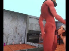 Rabbit blowjob 3D