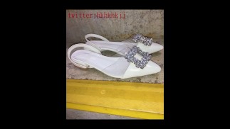 Cum Neighbor’s daughter’s white pointedtoe flats