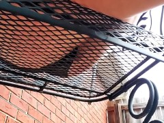 Pee Was Flowing Under Metal Grill Chair