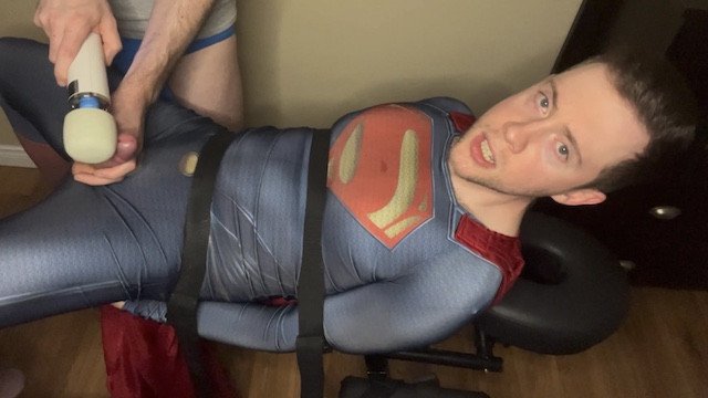 Tied Superman Cumshot Twink