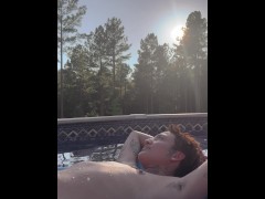 Trans Man Beautiful Slender Body in Swimming Pool