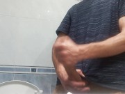 The Guy With The Huge Cock So Fat In His Pants, He Unloads It With 5 Jets Of Semen In The Air