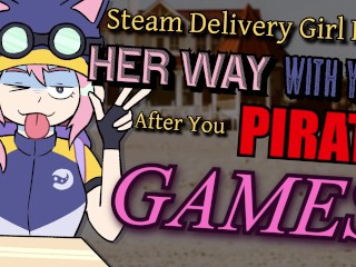 [Ф4А] Девушка-доставщица Steam имеет свой путь с вами после того, как вы пираты Steam Games [futanari] [anal]