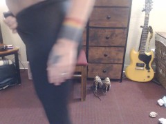 Ass Thrust Jiggle Cellulite Bounce Leather Leggings