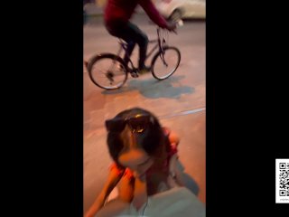 Screen Capture of Video Titled: Date night went too well - blowjob on street! Tonny and Mia