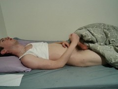 Touching myself in bed in my bra