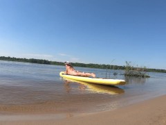 Anal plug in ass on supboard