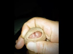 Rubbing a load through my curlies.