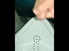 Urinal Cam captures me pissing and the sound of someone showering, I was so tempted to bust a nut