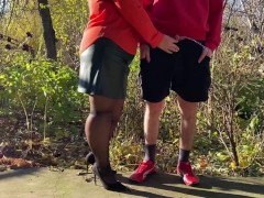 Mother-in-law loves holding my dick outside when I pee