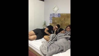 He managed to convince my stepsister and I lick her delicious pussy in her room