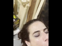 Bosses Wife On Jobsite For Giant Facial