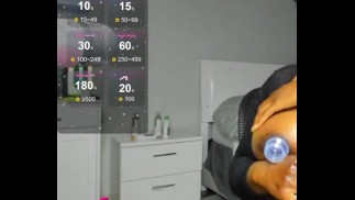 Cam Model Bounces Big Tits with New Boob Sucking Toys