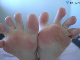 ASMR GF RP POV feet tease before giving you a footjob