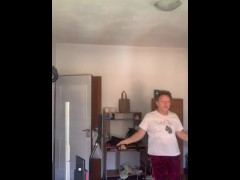 Gay Fat boy jumping rope to slim and pick up somebody