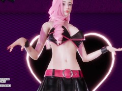 [MMD] Apink CHOBOM - Copycat Ahri Seraphine Sexy Kpop Dance League of Legends Uncensored Hentai