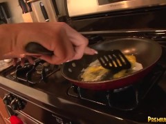 Femdom handjob babe jerking dick
