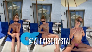 Topless tanning and oily outdoor teasing - ALEXIS CRYSTAL