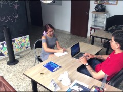 JOB INTERVIEW HE LEAVES CONTROY AND GIVES ME A DELICIOUS BLOWJOB