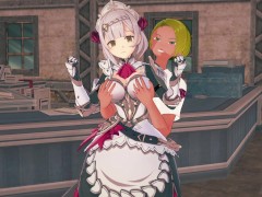 【原神 ノエル】3Dエロアニメーション(背後乳揉み⇒手マン⇒手コキ⇒フェラ⇒セックス) - Screenshot 1 of 16 - Hentai