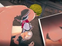 【原神 ノエル】3Dエロアニメーション(背後乳揉み⇒手マン⇒手コキ⇒フェラ⇒セックス)