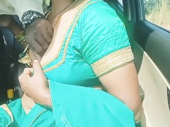 Indian beautiful stranger aunty car sex telugu dirty talks, కార్ లో దెంగులాట బూతులు