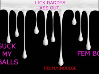 SISSY SUCKING AND DRAINING DADDYS BALLS LIKE a WHORE (AUDIO PORN )