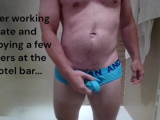 Cum Shot Jacking off in Shower in European Hotel