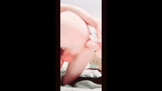 Cute teen femboy fucks toy