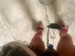 sissy piggy in its pigsty cbt 3kg ball weight training angel Scarlett black