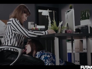 Slutty Employee Interrupts Boss’s Video Call by Sucking her Dick TRAILER